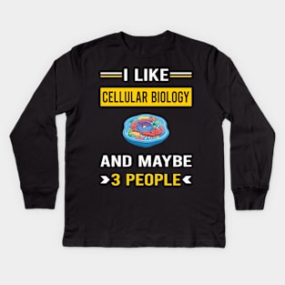 3 People Cell Cellular Biology Biologist Kids Long Sleeve T-Shirt